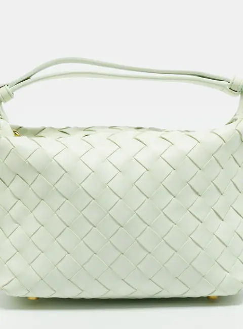 Bottega Veneta Wallace Mini Glacier Green Intrecciato Leather Hobo