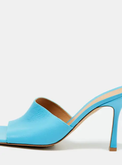 Bottega Veneta Stretch Size 41 Blue Leather Slide Sandals