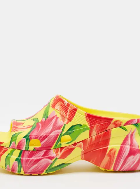 Bottega Veneta x Crocs Size 41 Multicolor Tulip Rubber Platform Slide