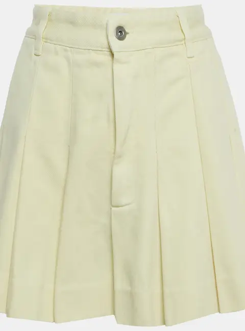 Bottega Veneta Cream Denim Pleated Mini Skirt S