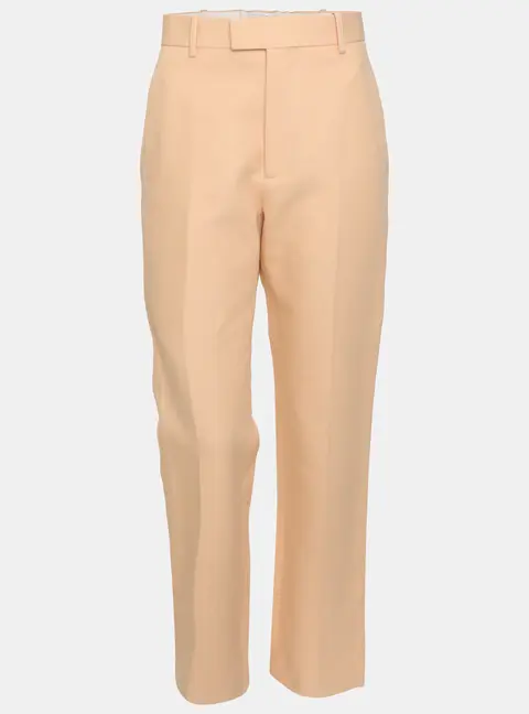 Bottega Veneta Peach Cotton Straight Leg Pants S