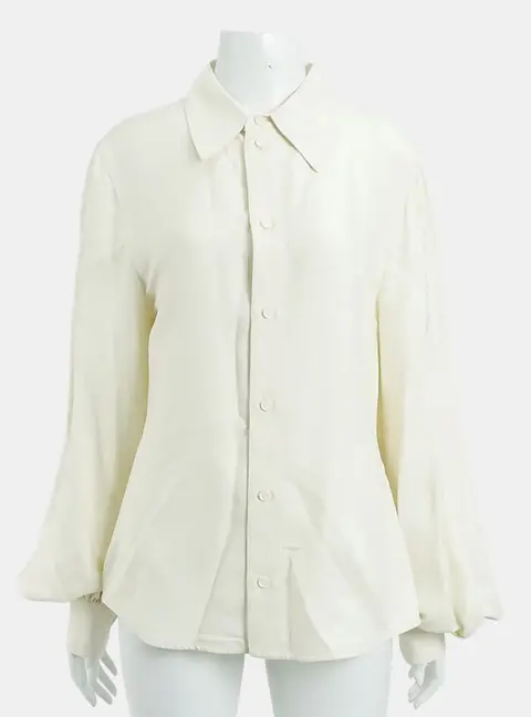 Bottega Veneta Cream Rayon/Silk Long Sleeved Blouse Size S