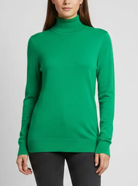 Bottega Veneta Green Knit Turtleneck Sweatshirt S