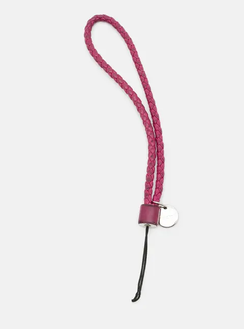 Bottega Veneta Phone Strap Purple Intrecciato Leather