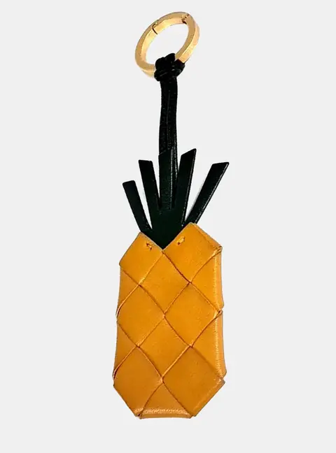 Bottega Veneta Green/Yellow Leather keyring