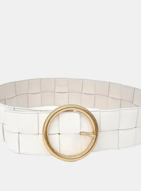 Bottega Veneta Leather White Belt