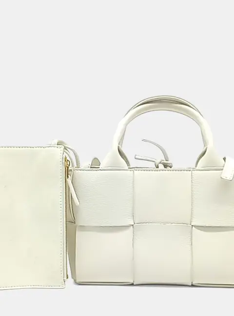 Bottega Veneta White Leather Candy Arco Bag