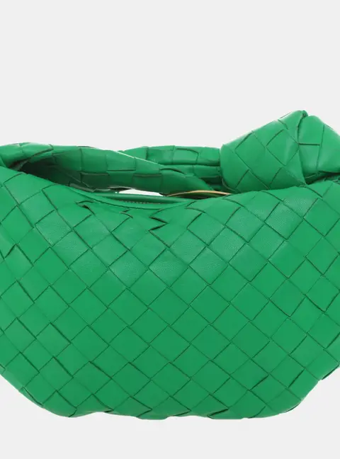 Bottega Veneta Green Leather Mini Jodie Bag