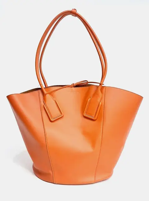 Bottega Veneta Orange Leather Basket Tote Bag
