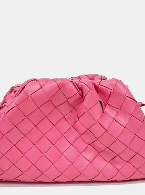 Bottega Veneta Pink Leather Mesh Butter Calf Crossbody Bag