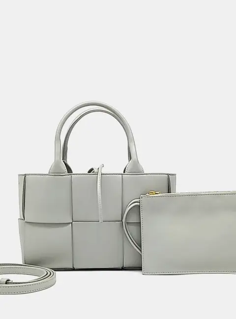 Bottega Veneta Grey Leather Mini Arco Tote Bag
