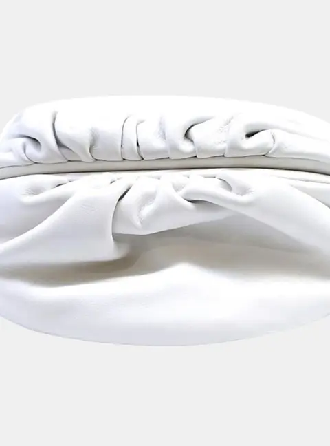 Bottega Veneta White Leather Belt Chain Bag