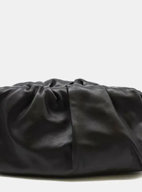 Bottega Veneta Teen Pouch Black Leather Clutch Bag