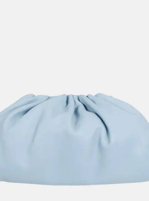 Bottega Veneta The Pouch Small Blue Lambskin Leather Clutch Bag