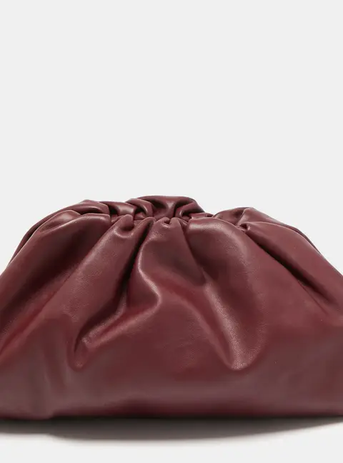 Bottega Veneta The Pouch Burgundy Leather Clutches