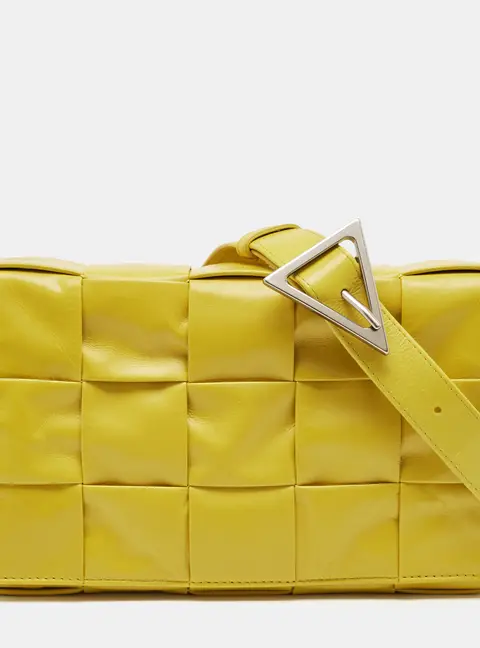 Bottega Veneta Cassette Large Yellow Leather Shoulder Bags