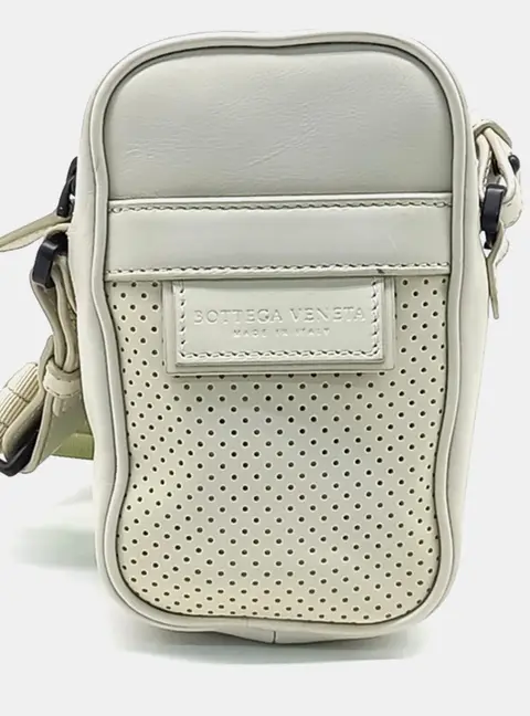 Bottega Veneta Intrecciato Mini White Leather Crossbody Bag
