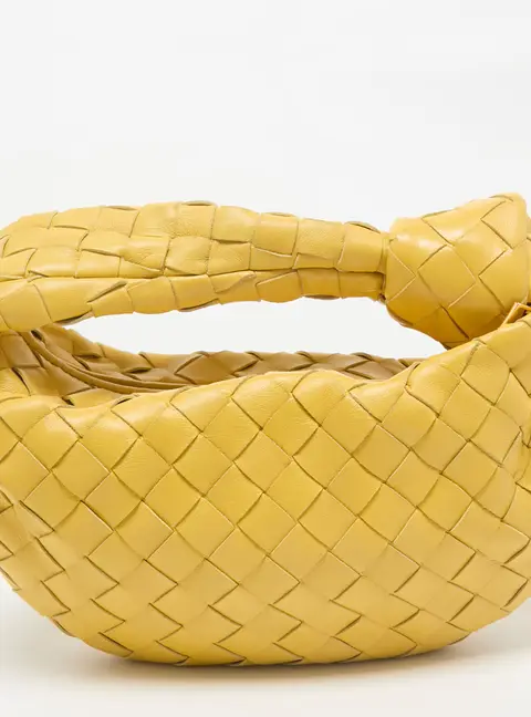 Bottega Veneta Yellow Intrecciato Leather Mini Jodie Hobo