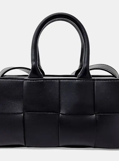 Bottega Veneta Arco Mini Black Calfskin Leather Top Handle Bag