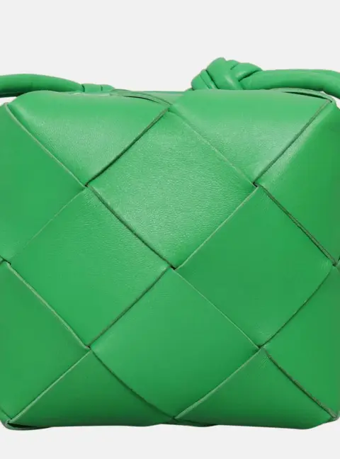 Bottega Veneta Mini Cassette Parakeet Lambskin Leather Camera Bag