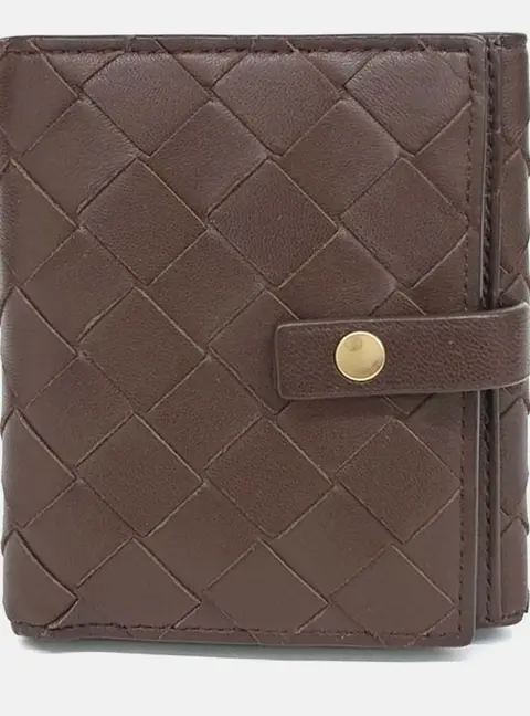 Bottega Veneta Intrecciato Brown Leather Bi-Fold Wallet