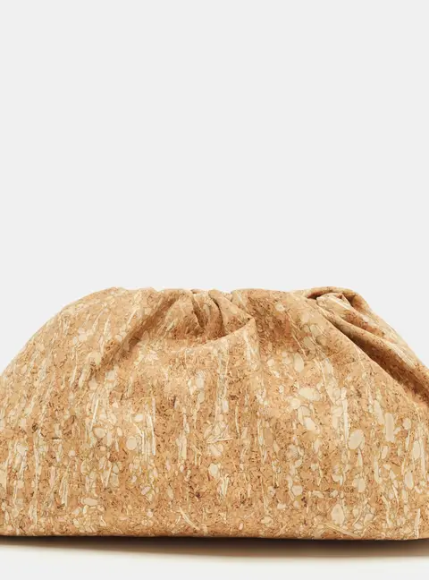 Bottega Veneta The Pouch Large Brown Cork Clutch