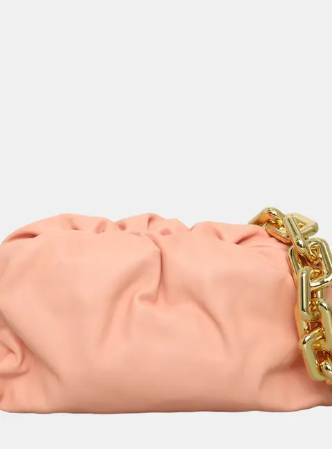 Bottega Veneta The Chain Pouch Standard Pink Calfskin Leather Shoulder Bag