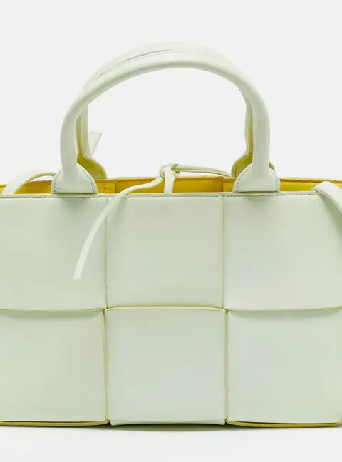 Bottega Veneta Arco Mini Mint Green Intreccio Leather Tote
