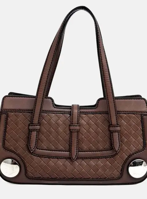 Bottega Veneta Smooth Leather Medium Brown Tote Bag