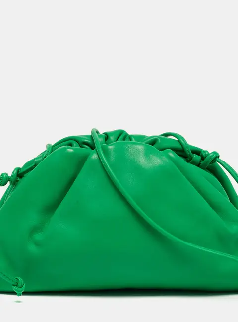 Bottega Veneta The Pouch Mini Green Leather Bag