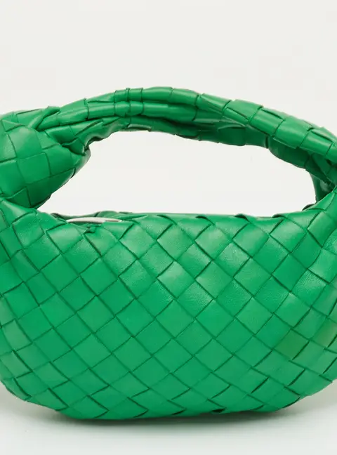 Bottega Veneta Jodie Mini Green Intrecciato Leather Hobo