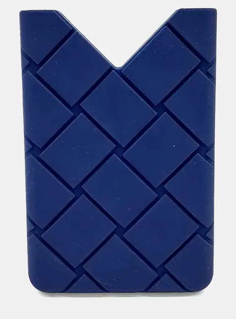 Bottega Veneta Intrecciato Card Holder Blue Rubber Card Holder Bag