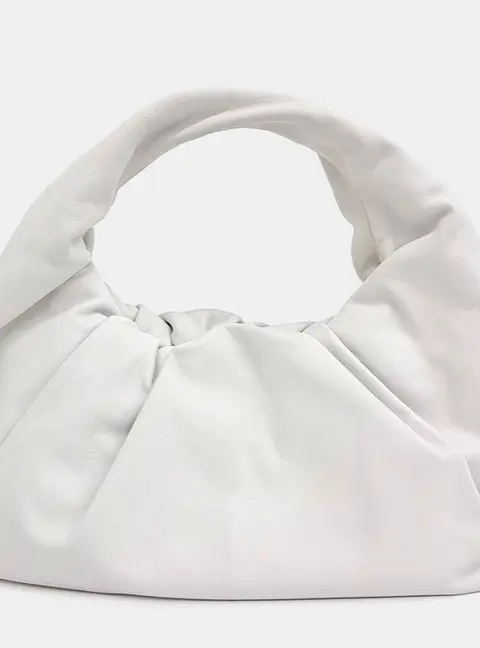 Bottega Veneta Small Pouch White Leather Shoulder Bag