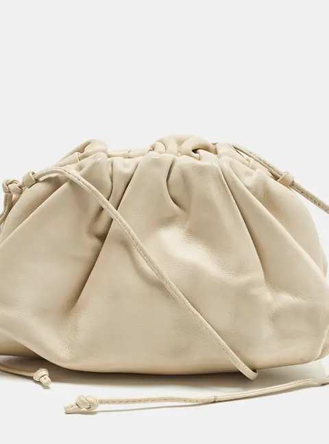 Bottega Veneta The Pouch Mini Off White Leather Crossbody Bag
