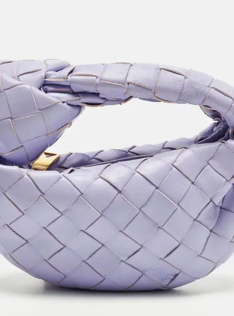 Bottega Veneta Candy Jodie Lilac Intrecciato Leather Bag