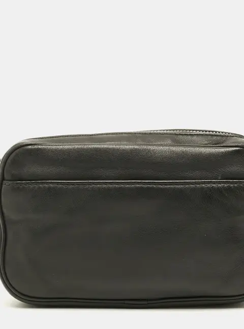 Bottega Veneta Black Leather Convertible Pouch