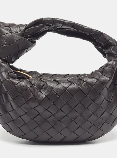 Bottega Veneta Jodie Dark Brown Intrecciato Leather Hobo