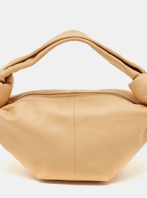 Bottega Veneta Double Knot Mini Beige Leather Hobo