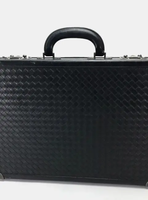 Bottega Veneta Intrecciato Black Leather Business Bag