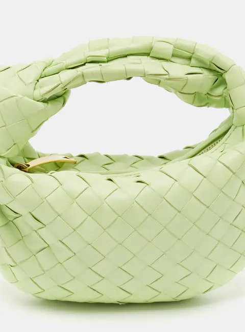Bottega Veneta Jodie Mini Light Green Intrecciato Leather Hobo