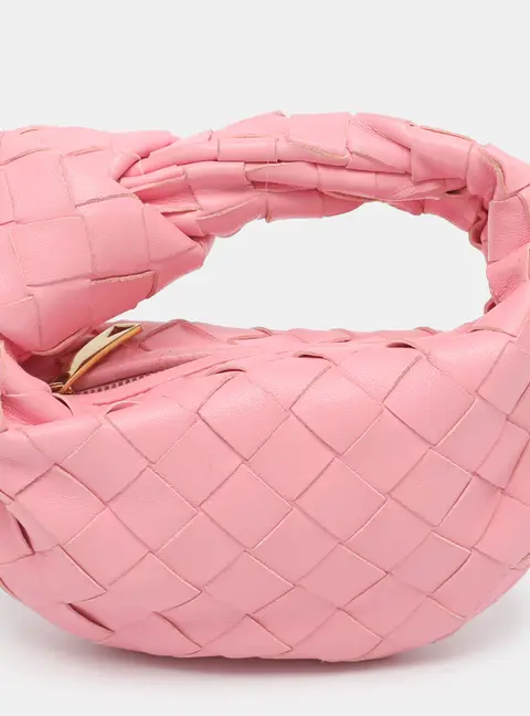 Bottega Veneta Jodie Micro Pink Intrecciato Leather Hobo
