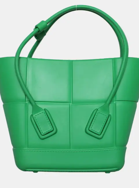 Bottega Veneta Arco Mini Green Rubber Tote Bag
