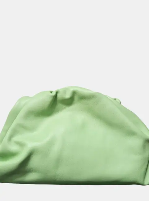 Bottega Veneta The Pouch Medium Mint Green Leather Clutch Bag