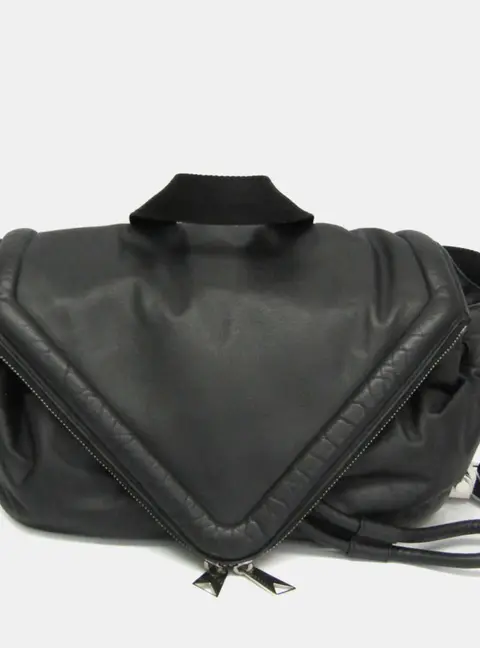 Bottega Veneta Beak Black Calfskin Leather Belt Bag