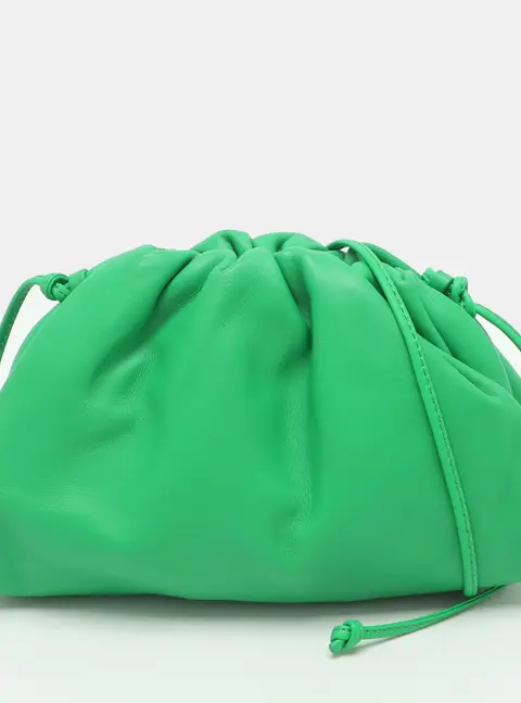 Bottega Veneta The Pouch Mini Green Leather Bag