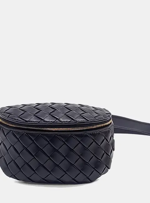 Bottega Veneta Black Leather Belt bag
