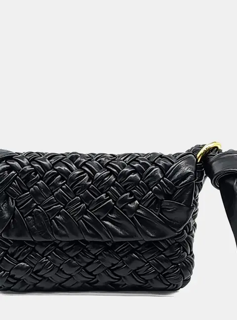 Bottega Veneta Calimero Citta Black Nappa Leather Shoulder Bag