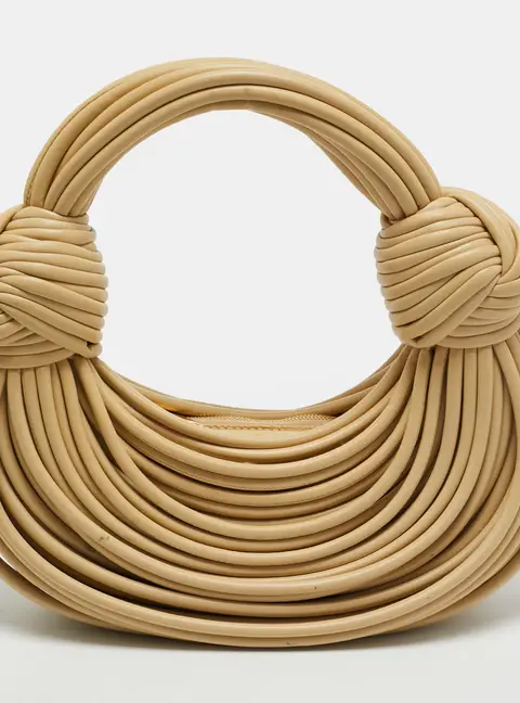 Bottega Veneta Double Knot Mini Beige Leather Hobo