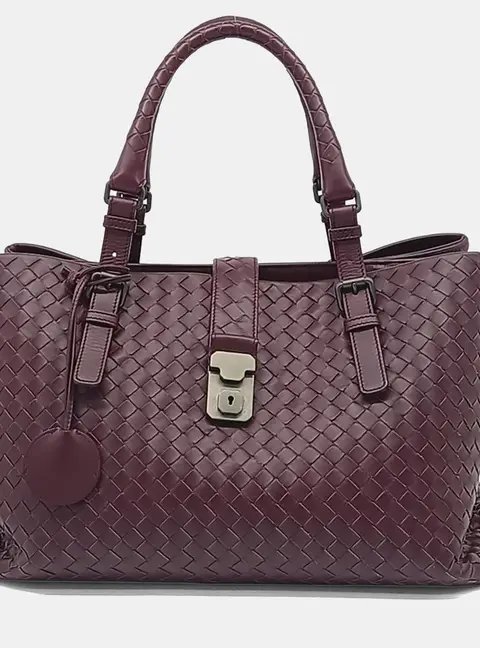 Bottega Veneta Red Leather Mesh Roma Bag