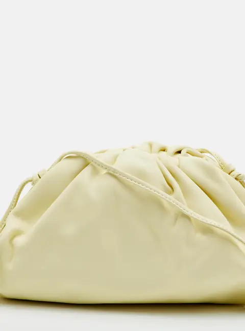 Bottega Veneta The Pouch Mini Light Yellow Leather Shoulder Bag